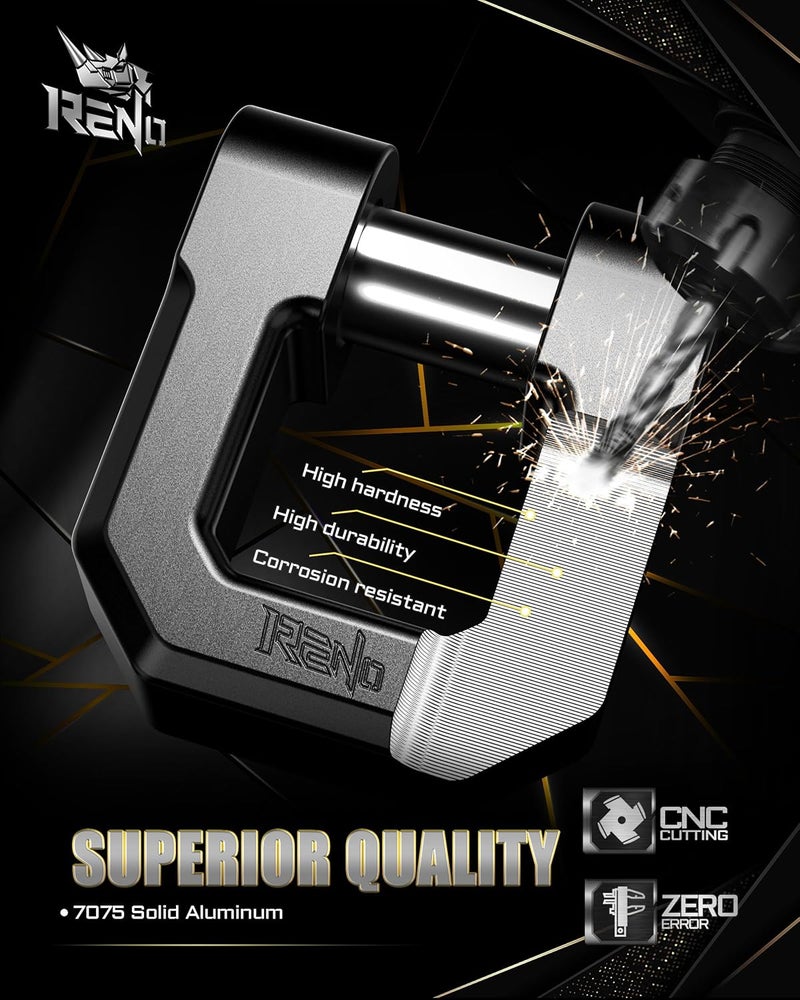 Reno 3/4" D Ring Shackle, 68,000 lbs Break Strength with 7/8" Inch Pin Universal Use with Tow Strap Winch for Off-Road Truck ATV UTV SUV Recovery Towing Trailer (Aluminum, 2 Pack, Black) - Image 2